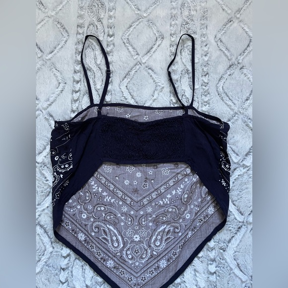 Garage Dark Blue Cowboy Bandana Crop Top - Picture 5 of 5